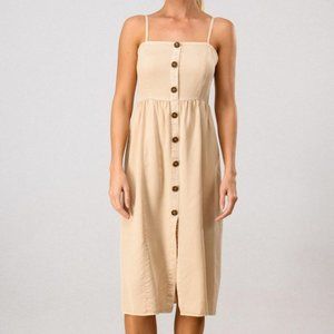 Button down spaghetti strap Tencel dress